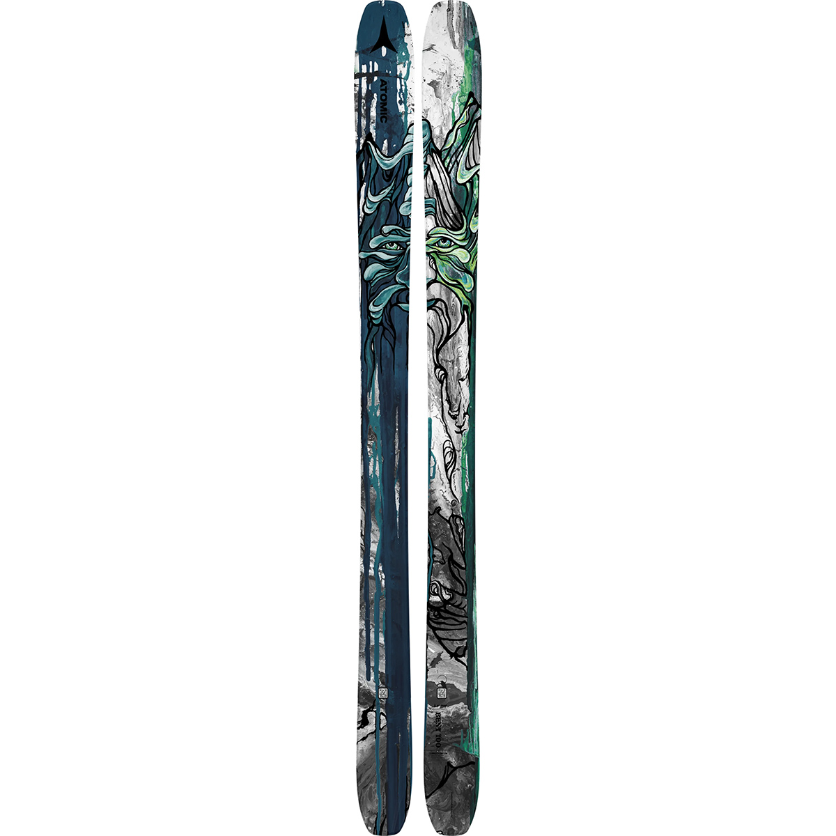 Atomic Bent 100 freeride skis + ski mountaineering bindings
