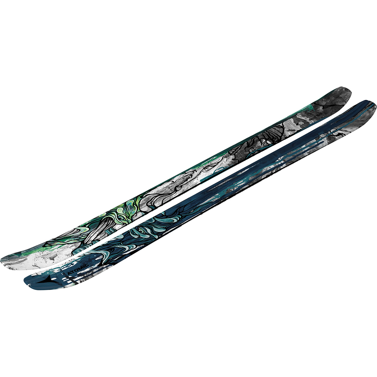 Atomic Bent 100 freeride skis + ski mountaineering bindings