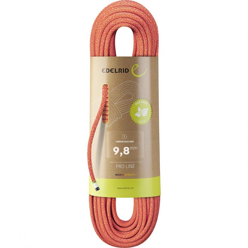 Edelrid Heron Eco Dry 9.8 mm climbing rope-70 m-Icemint